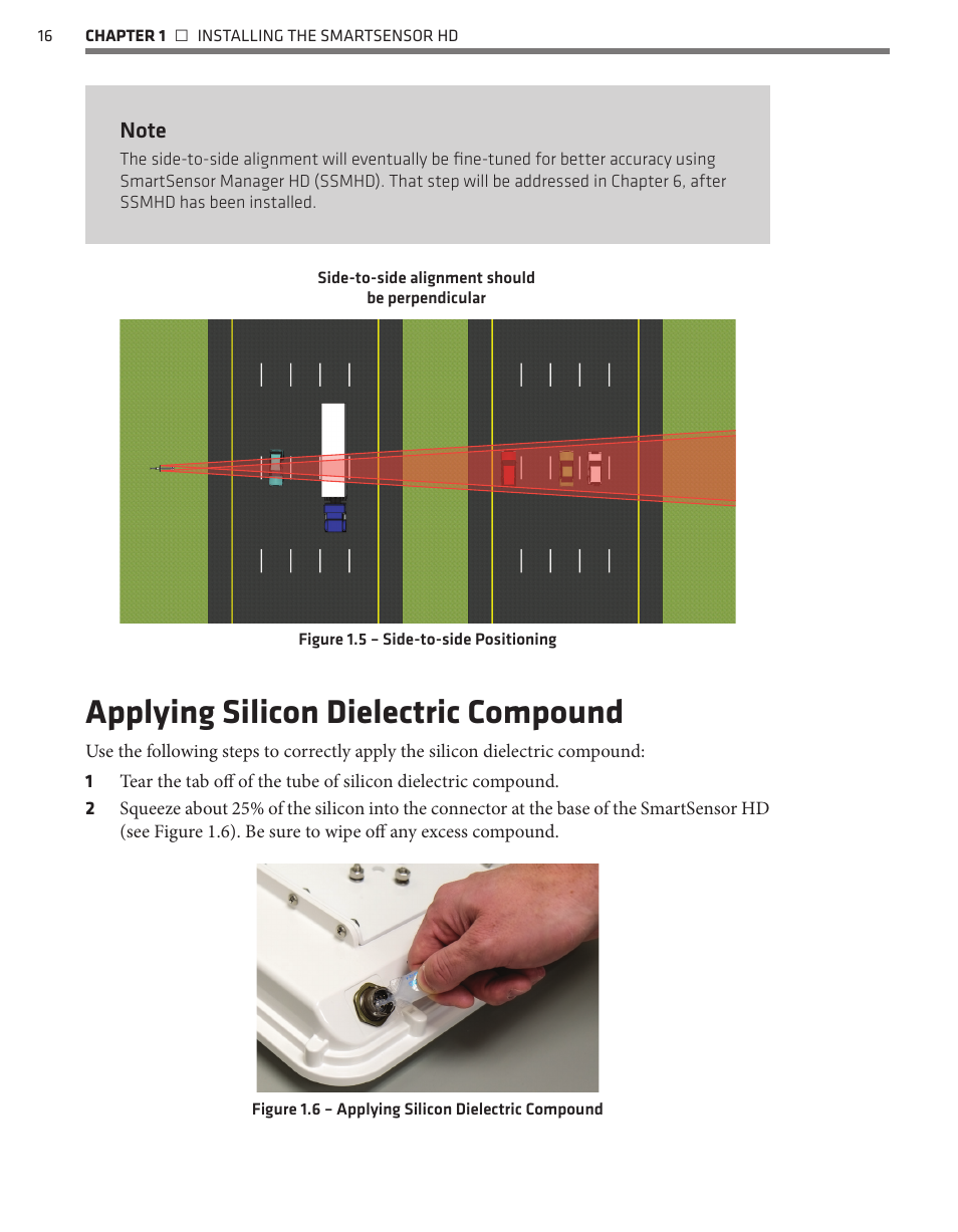 Applying silicon dielectric compound | Wavetronix SmartSensor HD (101-0415) - User Guide User Manual | Page 17 / 89