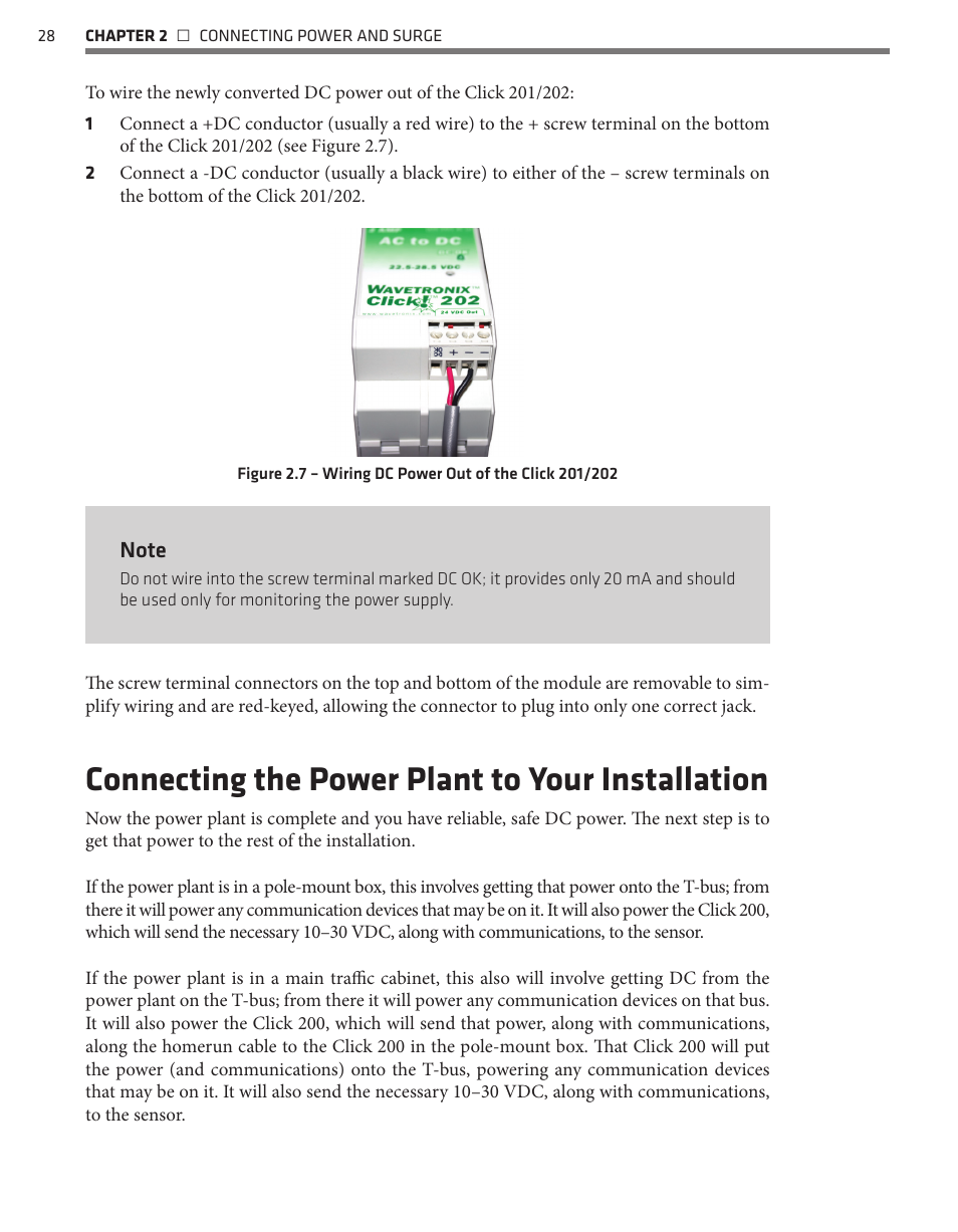 Connecting the power plant to your installation | Wavetronix SmartSensor HD (101-0415) - User Guide User Manual | Page 29 / 89