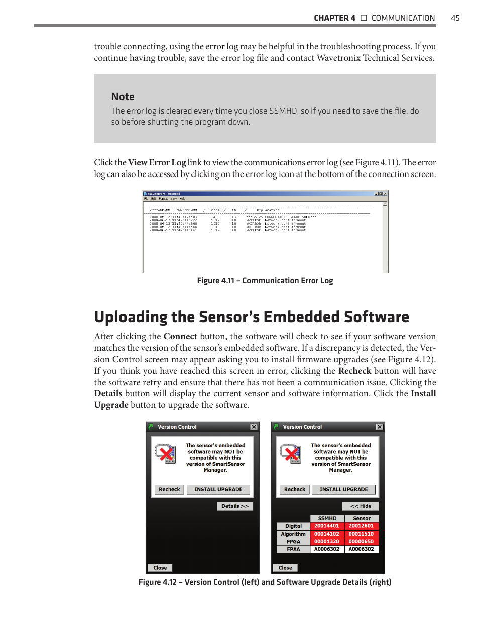 Uploading the sensor’s embedded software | Wavetronix SmartSensor HD (101-0415) - User Guide User Manual | Page 46 / 89