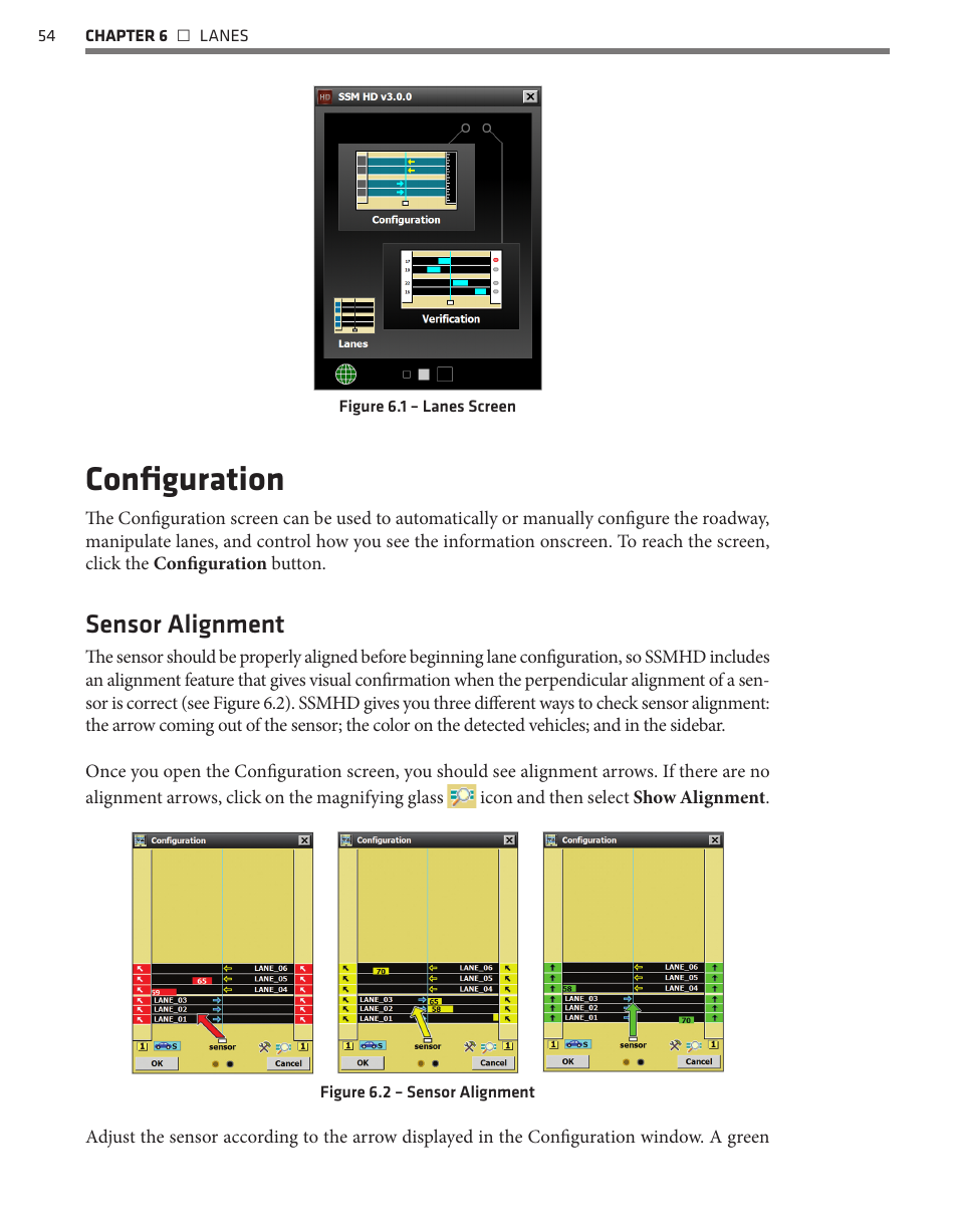 Configuration, Sensor alignment | Wavetronix SmartSensor HD (101-0415) - User Guide User Manual | Page 55 / 89