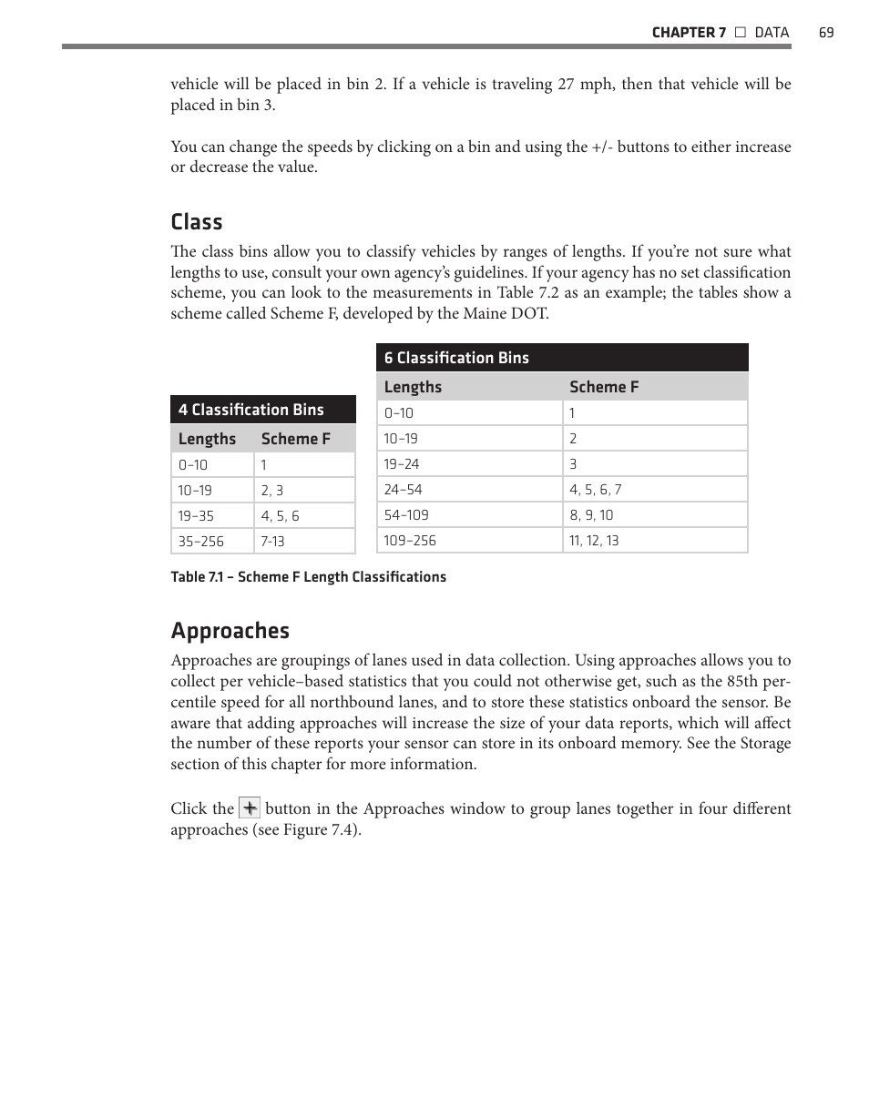 Class, Approaches | Wavetronix SmartSensor HD (101-0415) - User Guide User Manual | Page 70 / 89