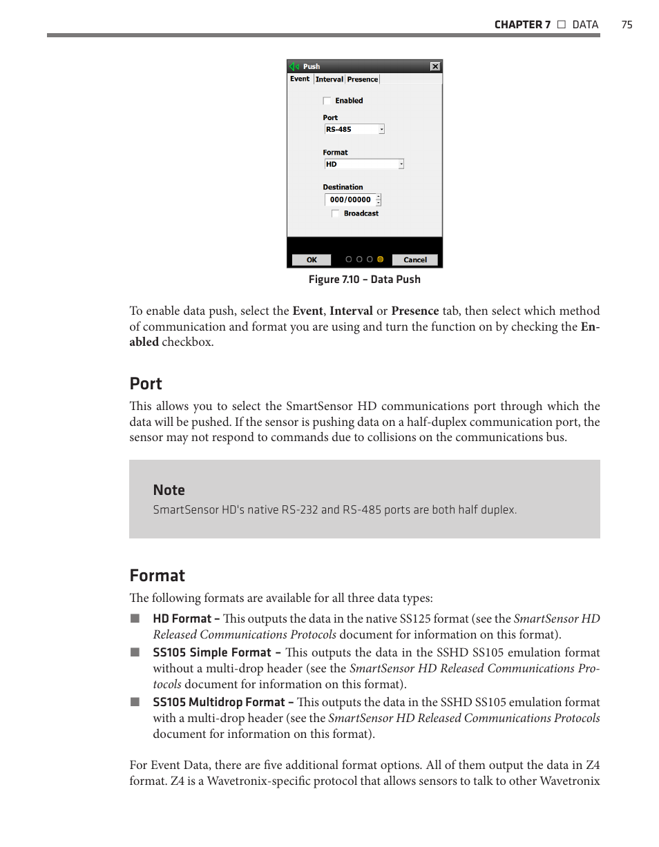 Port, Format | Wavetronix SmartSensor HD (101-0415) - User Guide User Manual | Page 76 / 89