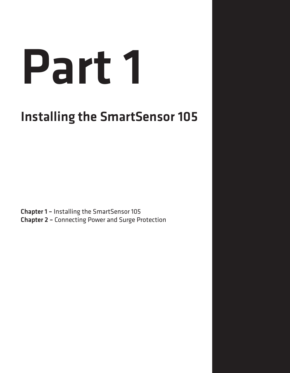 Part i - installing the smartsensor 105, Part 1 | Wavetronix SmartSensor 105 (SS-105) - User Guide User Manual | Page 10 / 99