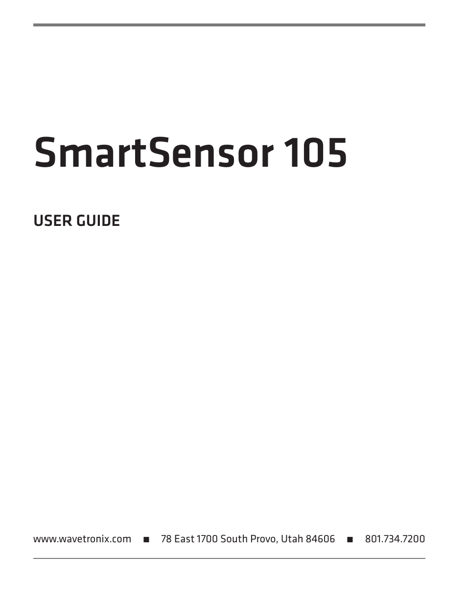 Smartsensor 105 | Wavetronix SmartSensor 105 (SS-105) - User Guide User Manual | Page 2 / 99