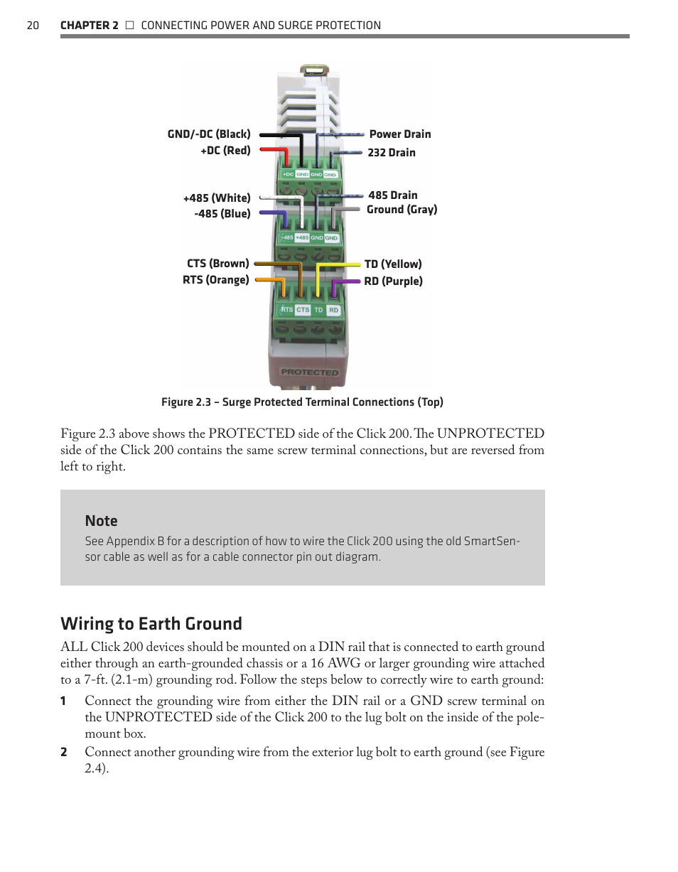 Wiring to earth ground | Wavetronix SmartSensor 105 (SS-105) - User Guide User Manual | Page 21 / 99