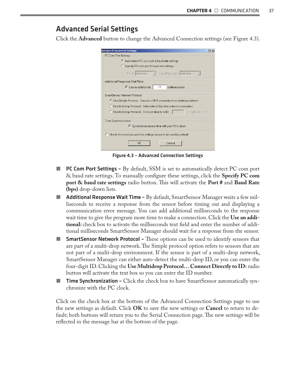 Advanced serial settings | Wavetronix SmartSensor 105 (SS-105) - User Guide User Manual | Page 38 / 99