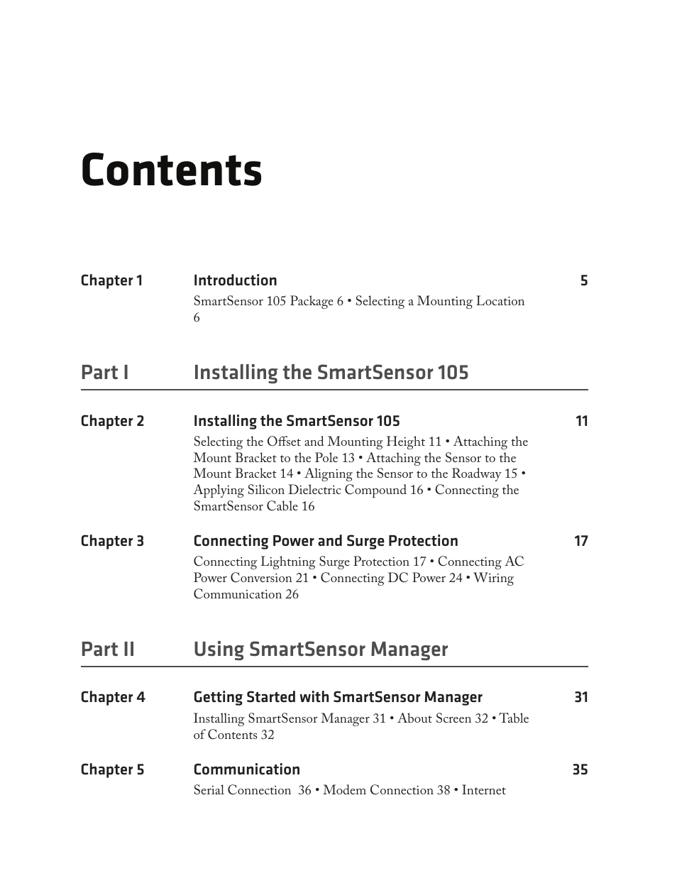 Wavetronix SmartSensor 105 (SS-105) - User Guide User Manual | Page 4 / 99