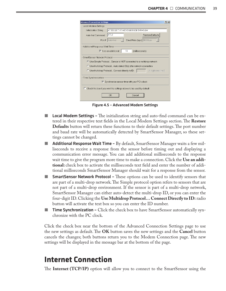 Internet connection | Wavetronix SmartSensor 105 (SS-105) - User Guide User Manual | Page 40 / 99