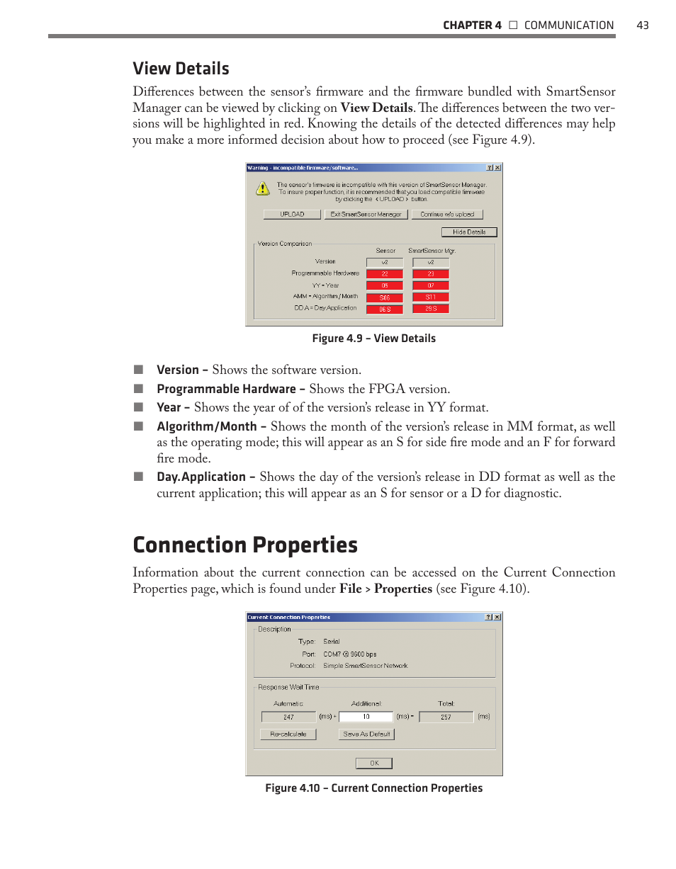 Connection properties, View details | Wavetronix SmartSensor 105 (SS-105) - User Guide User Manual | Page 44 / 99