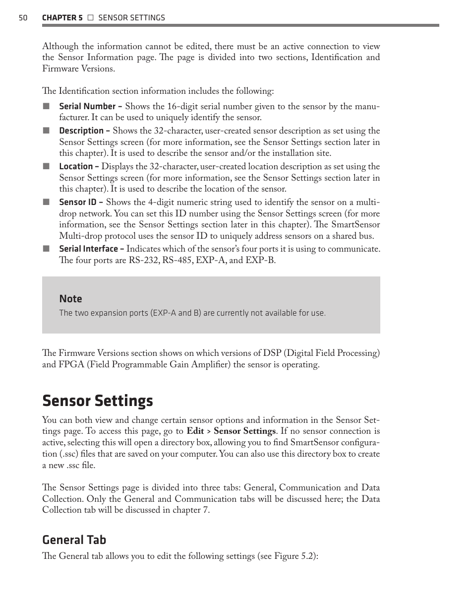 Sensor settings, General tab | Wavetronix SmartSensor 105 (SS-105) - User Guide User Manual | Page 51 / 99