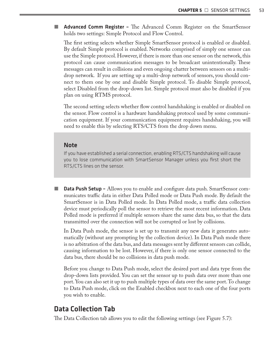 Data collection tab | Wavetronix SmartSensor 105 (SS-105) - User Guide User Manual | Page 54 / 99