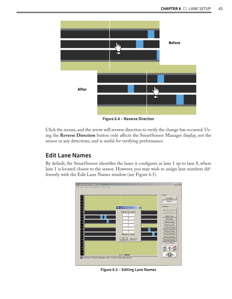 Edit lane names | Wavetronix SmartSensor 105 (SS-105) - User Guide User Manual | Page 66 / 99