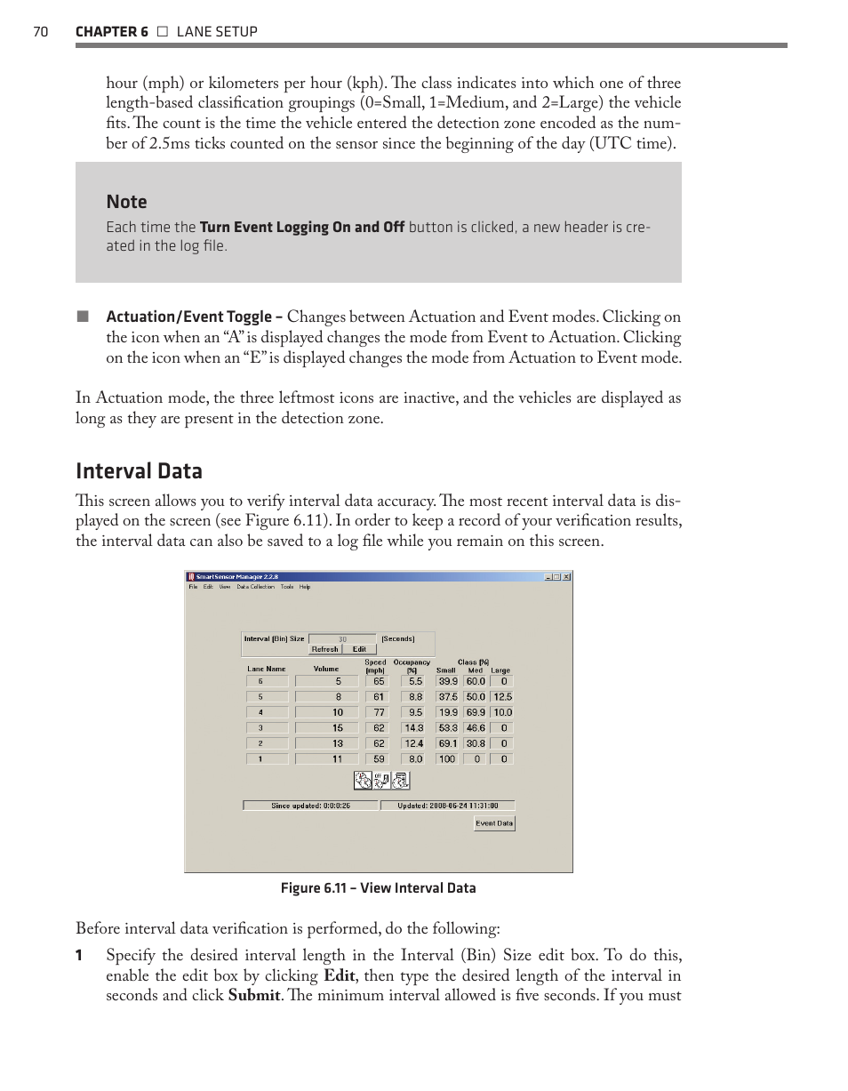 Interval data | Wavetronix SmartSensor 105 (SS-105) - User Guide User Manual | Page 71 / 99