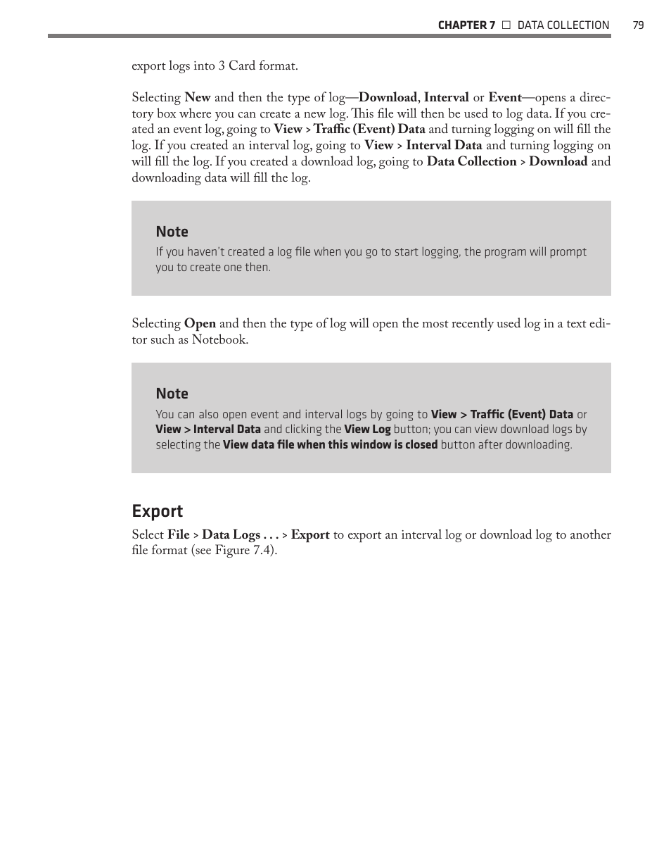 Export | Wavetronix SmartSensor 105 (SS-105) - User Guide User Manual | Page 80 / 99