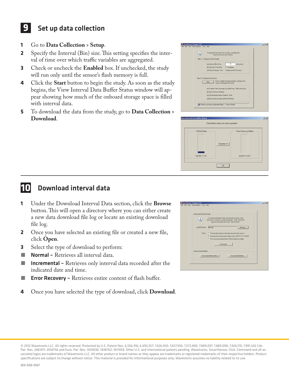 Set up data collection, Download interval data | Wavetronix SmartSensor 105 (SS-105) - Quick-reference Guide (User) User Manual | Page 4 / 4