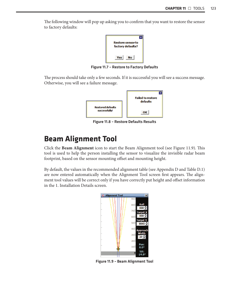 Beam alignment tool | Wavetronix SmartSensor Advance Extended Range (SS-200E) - User Guide User Manual | Page 124 / 148