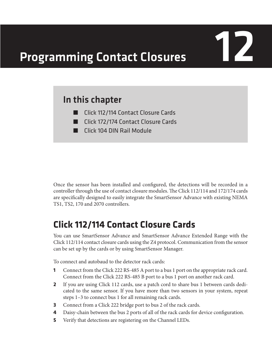 Programming contact closures | Wavetronix SmartSensor Advance Extended Range (SS-200E) - User Guide User Manual | Page 130 / 148