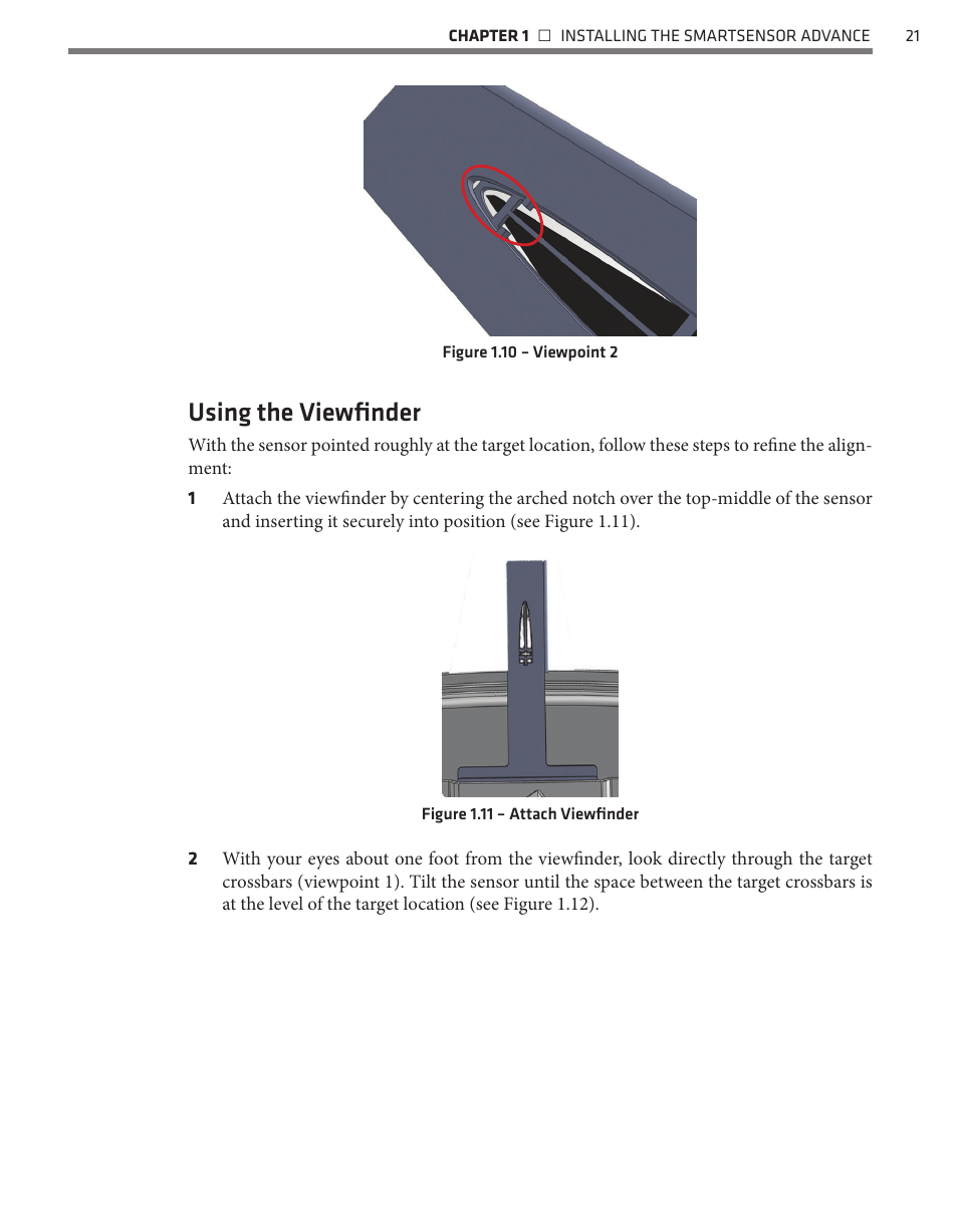 Using the viewfinder | Wavetronix SmartSensor Advance Extended Range (SS-200E) - User Guide User Manual | Page 22 / 148