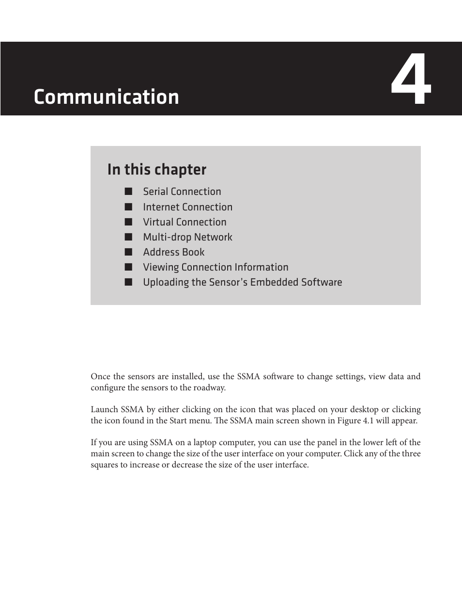 Communication | Wavetronix SmartSensor Advance Extended Range (SS-200E) - User Guide User Manual | Page 44 / 148