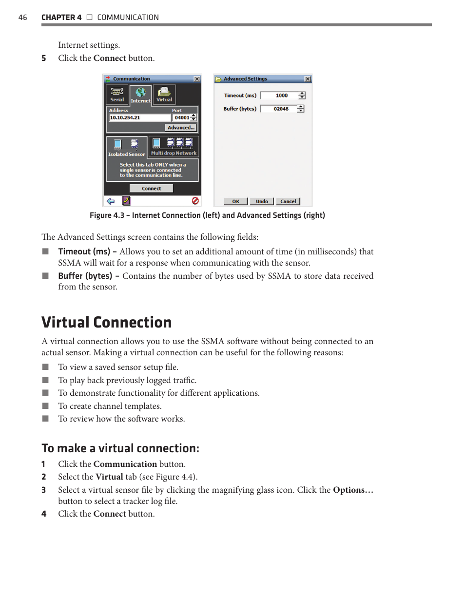 Virtual connection | Wavetronix SmartSensor Advance Extended Range (SS-200E) - User Guide User Manual | Page 47 / 148