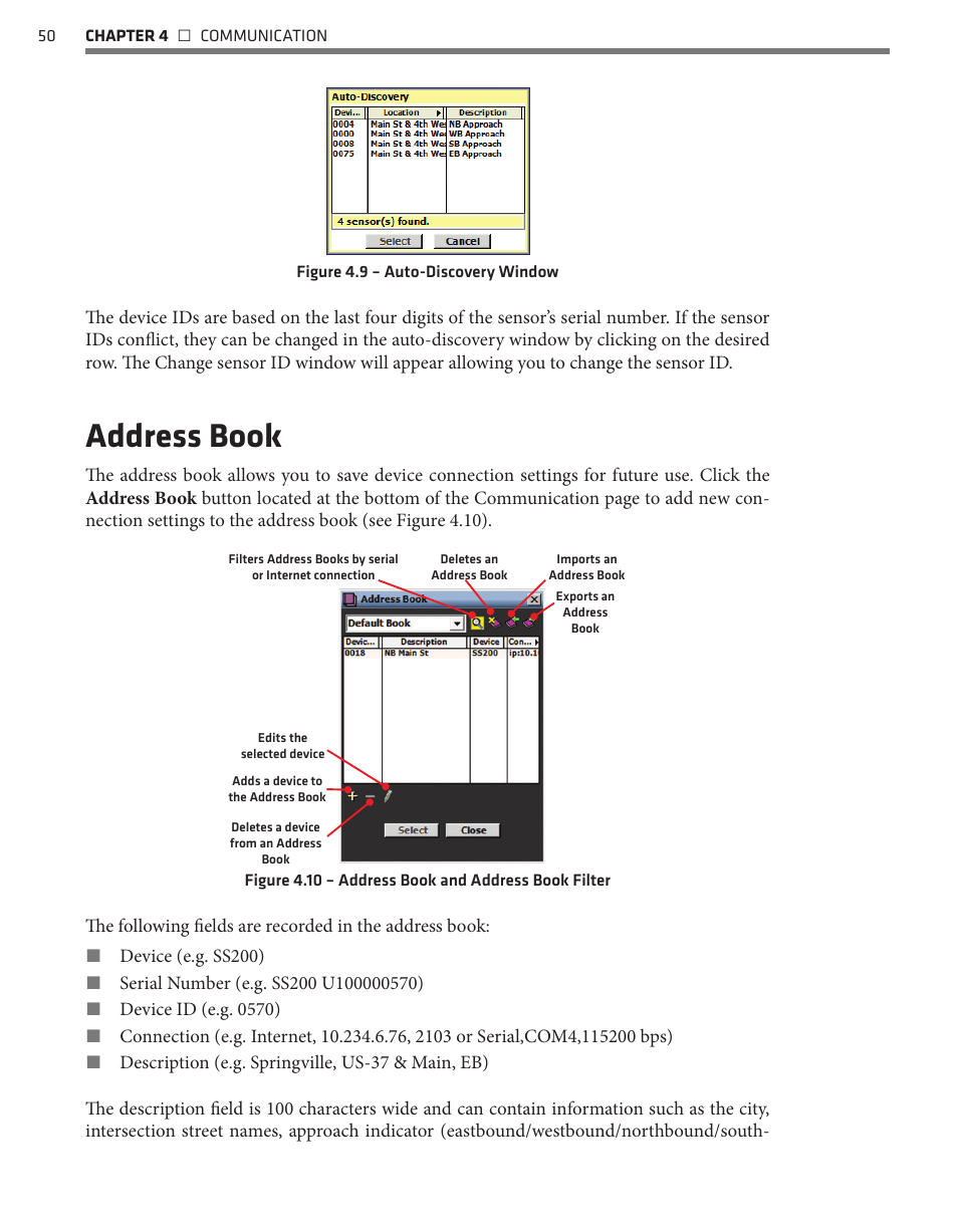 Address book | Wavetronix SmartSensor Advance Extended Range (SS-200E) - User Guide User Manual | Page 51 / 148