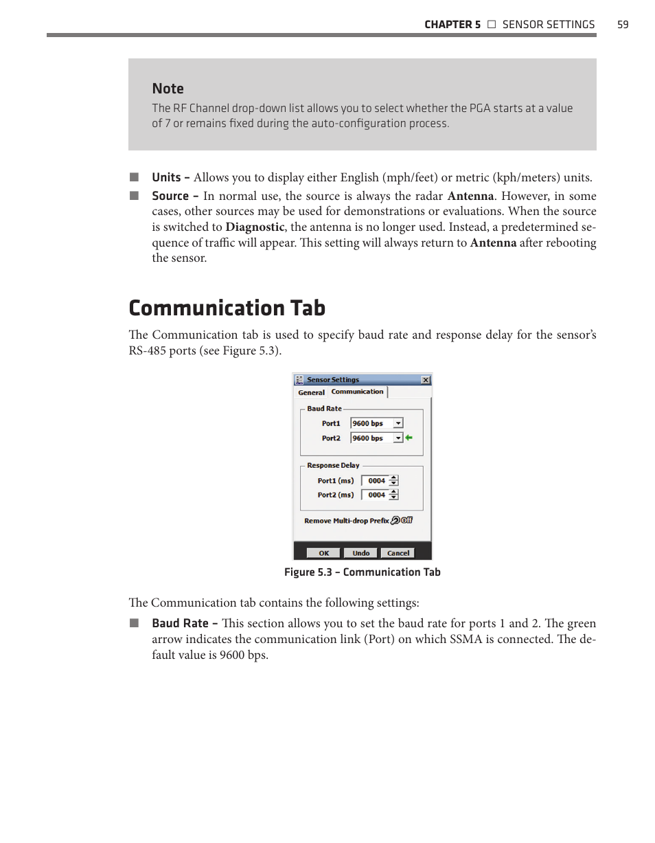 Communication tab | Wavetronix SmartSensor Advance Extended Range (SS-200E) - User Guide User Manual | Page 60 / 148