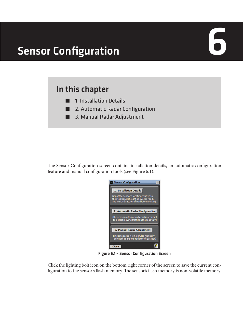 Sensor configuration | Wavetronix SmartSensor Advance Extended Range (SS-200E) - User Guide User Manual | Page 62 / 148