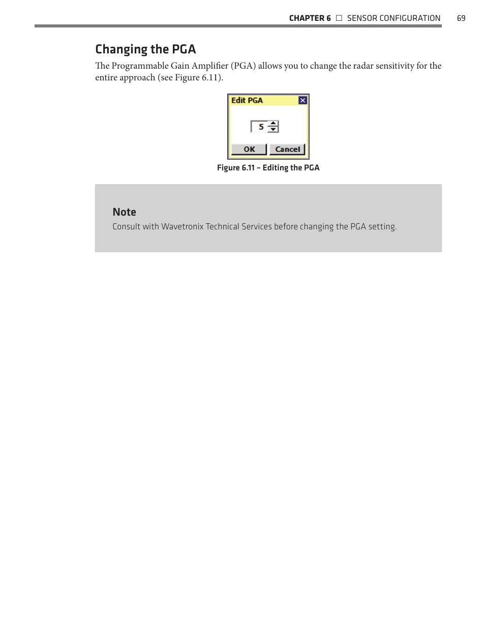Changing the pga | Wavetronix SmartSensor Advance Extended Range (SS-200E) - User Guide User Manual | Page 70 / 148