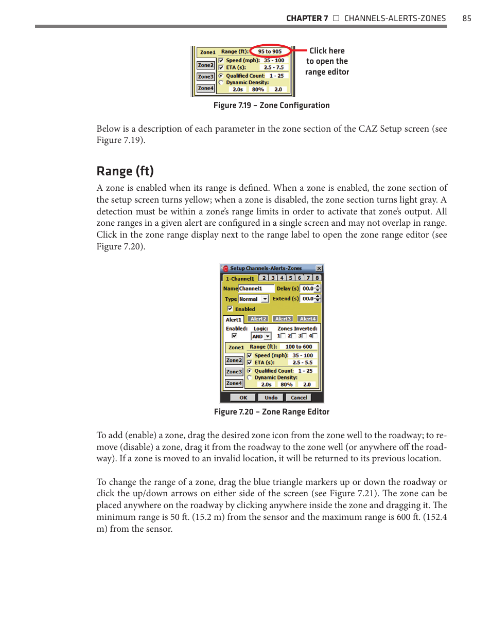 Range (ft) | Wavetronix SmartSensor Advance Extended Range (SS-200E) - User Guide User Manual | Page 86 / 148