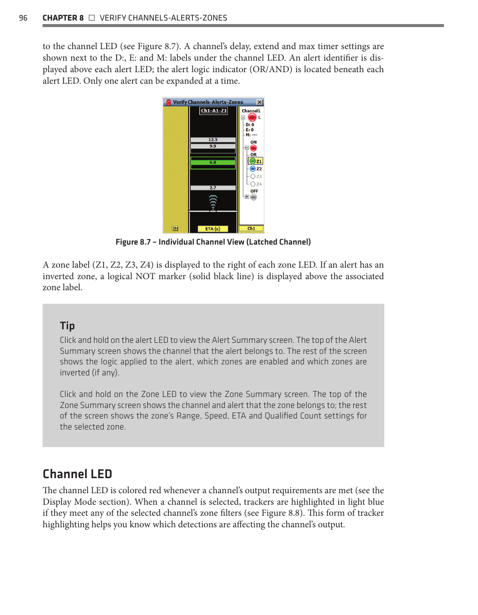 Channel led | Wavetronix SmartSensor Advance Extended Range (SS-200E) - User Guide User Manual | Page 97 / 148