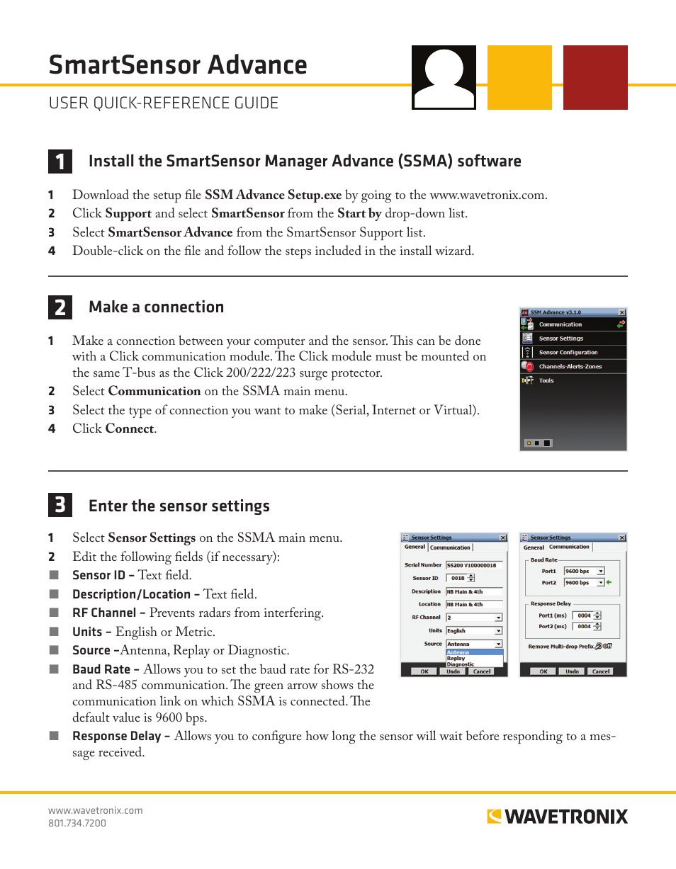 Wavetronix SmartSensor Advance Extended Range (SS-200E) - Quick-reference Guide (User) User Manual | 4 pages