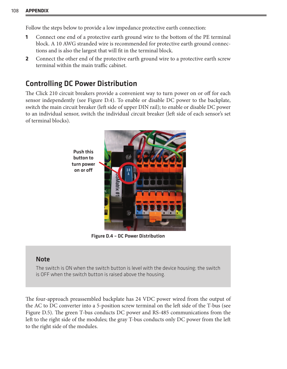 Controlling dc power distribution | Wavetronix SmartSensor Matrix (SS-225) - User Guide User Manual | Page 109 / 117