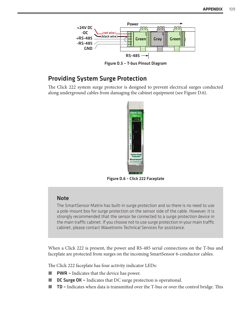 Providing system surge protection | Wavetronix SmartSensor Matrix (SS-225) - User Guide User Manual | Page 110 / 117