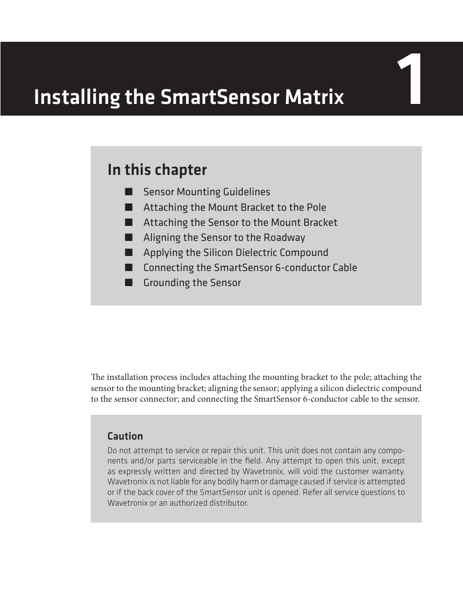 Installing the smartsensor matrix | Wavetronix SmartSensor Matrix (SS-225) - User Guide User Manual | Page 14 / 117