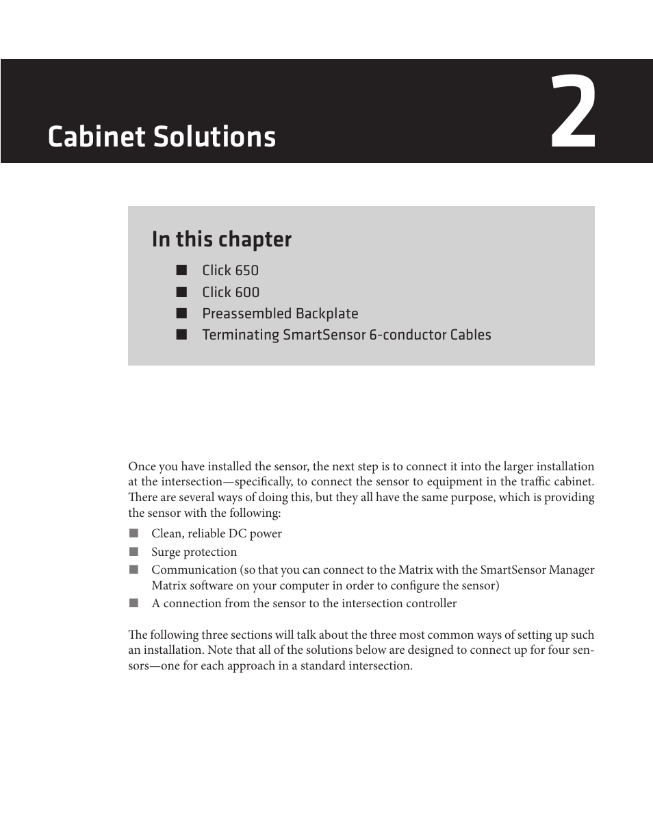 Cabinet solutions | Wavetronix SmartSensor Matrix (SS-225) - User Guide User Manual | Page 22 / 117