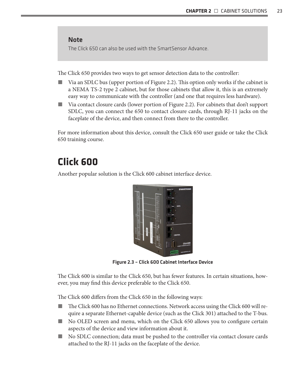 Click 600 | Wavetronix SmartSensor Matrix (SS-225) - User Guide User Manual | Page 24 / 117