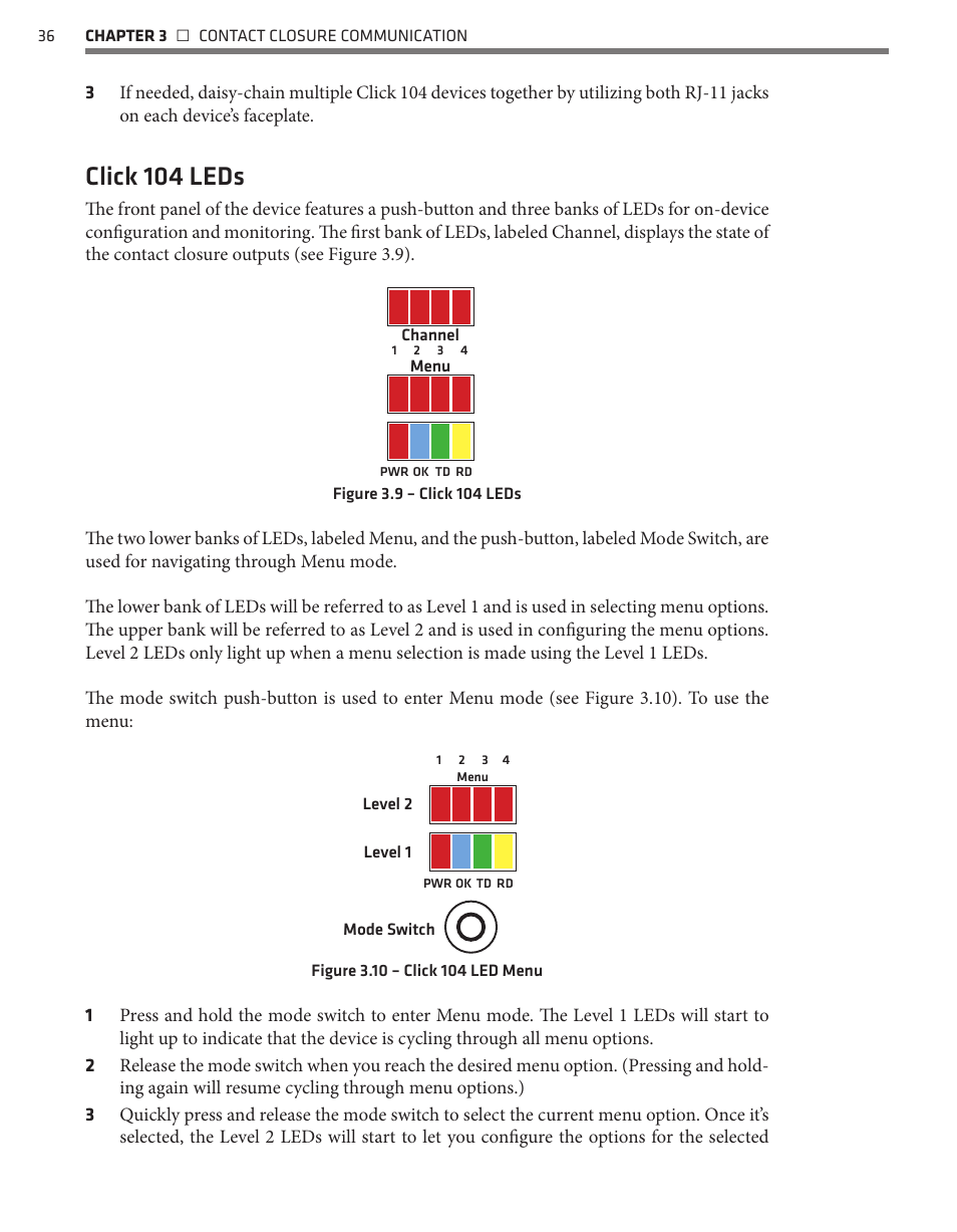 Click 104 leds | Wavetronix SmartSensor Matrix (SS-225) - User Guide User Manual | Page 37 / 117