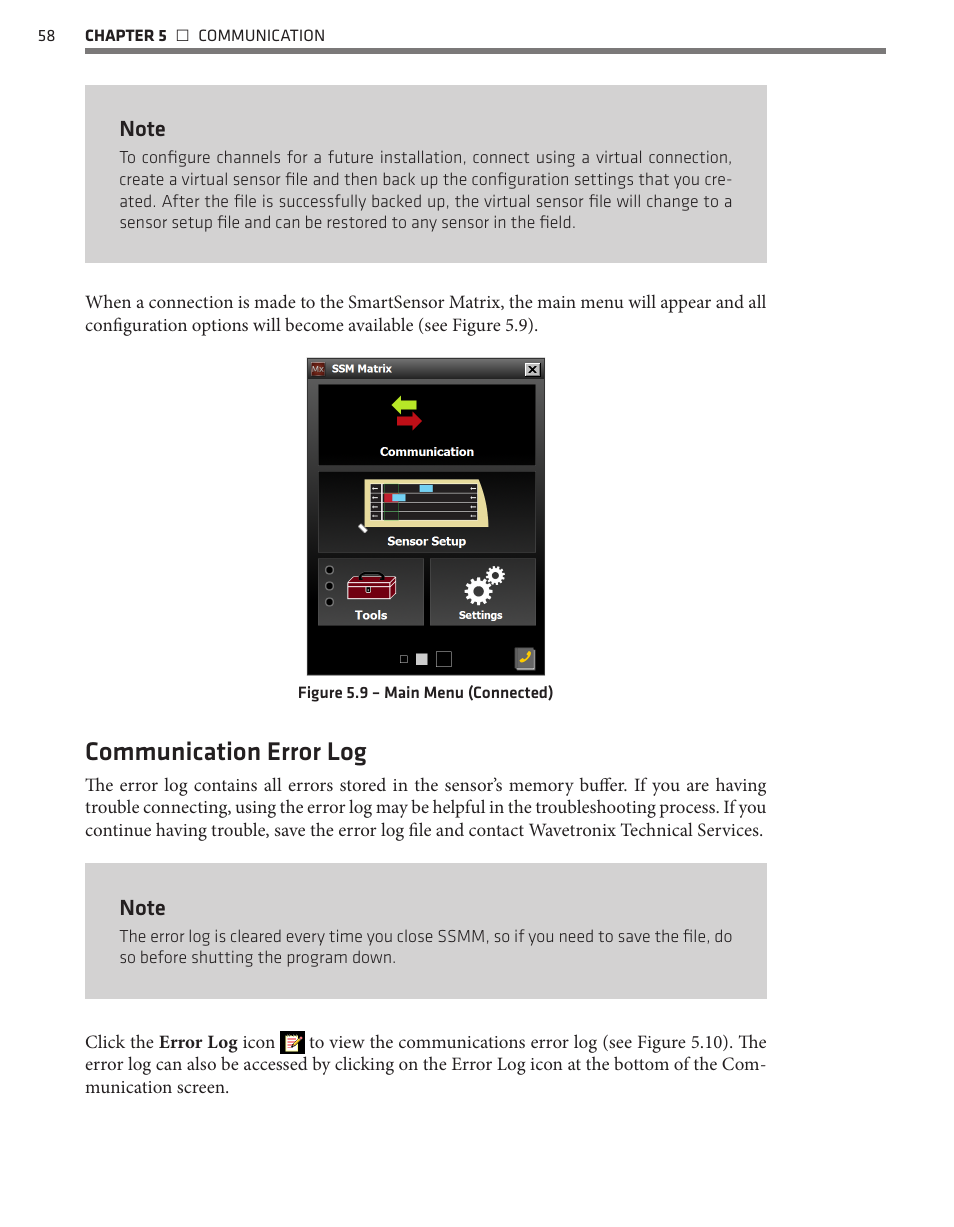 Communication error log | Wavetronix SmartSensor Matrix (SS-225) - User Guide User Manual | Page 59 / 117