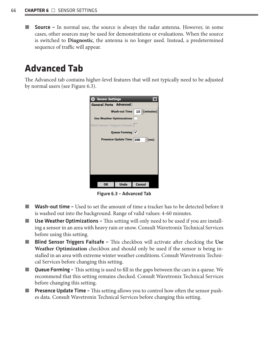 Advanced tab | Wavetronix SmartSensor Matrix (SS-225) - User Guide User Manual | Page 67 / 117