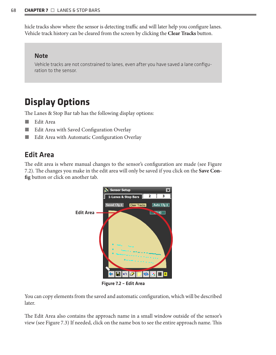 Display options, Edit area | Wavetronix SmartSensor Matrix (SS-225) - User Guide User Manual | Page 69 / 117