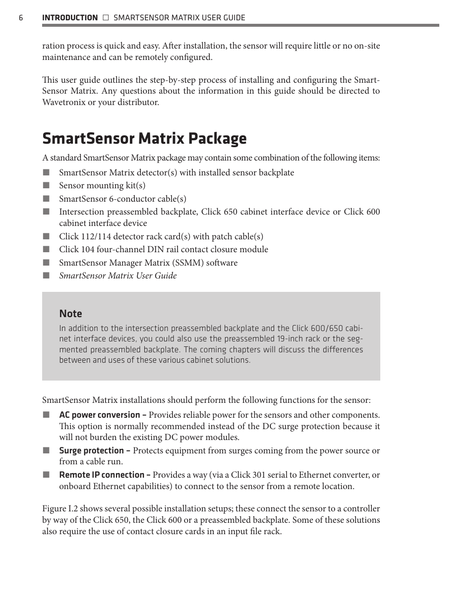 Smartsensor matrix package | Wavetronix SmartSensor Matrix (SS-225) - User Guide User Manual | Page 7 / 117