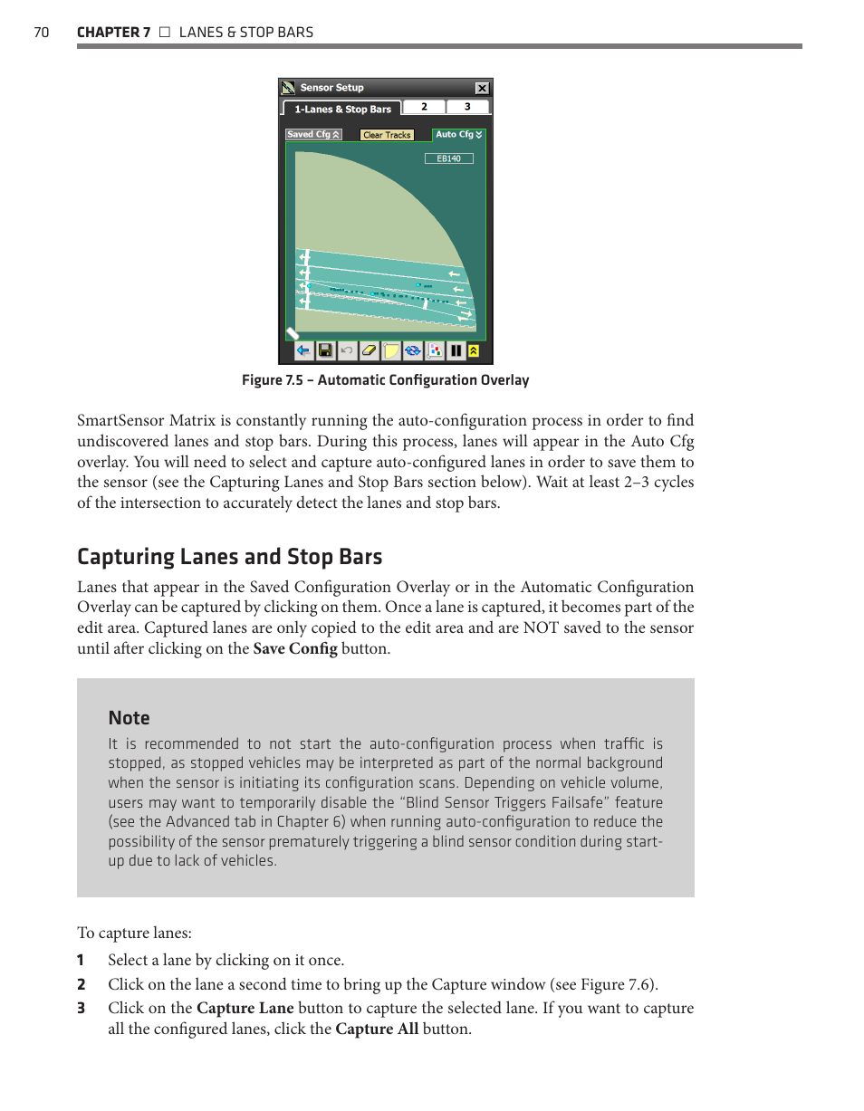 Capturing lanes and stop bars | Wavetronix SmartSensor Matrix (SS-225) - User Guide User Manual | Page 71 / 117