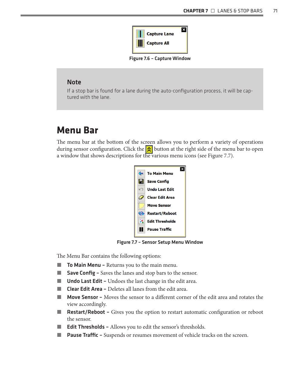 Menu bar | Wavetronix SmartSensor Matrix (SS-225) - User Guide User Manual | Page 72 / 117