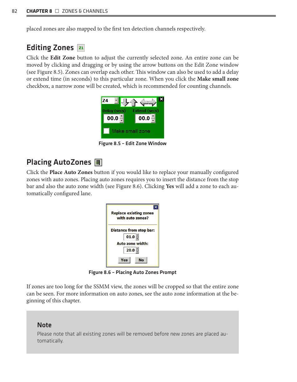 Editing zones, Placing autozones | Wavetronix SmartSensor Matrix (SS-225) - User Guide User Manual | Page 83 / 117