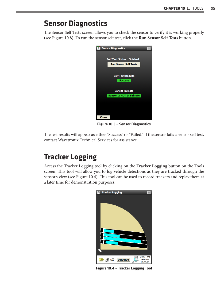 Sensor diagnostics, Tracker logging | Wavetronix SmartSensor Matrix (SS-225) - User Guide User Manual | Page 96 / 117