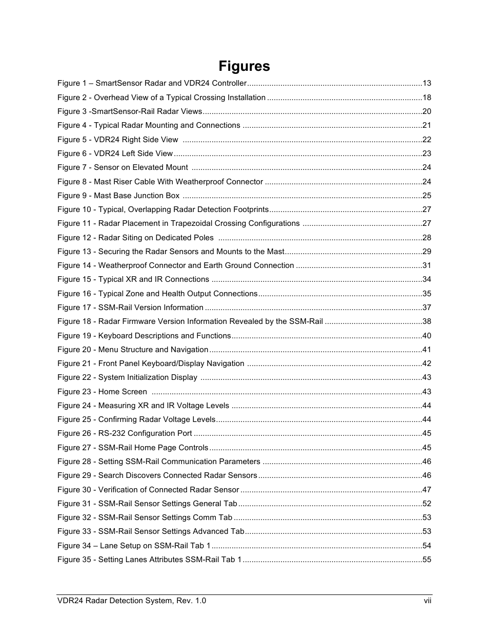 Figures | Wavetronix VDR24 Radar User Manual | Page 7 / 78