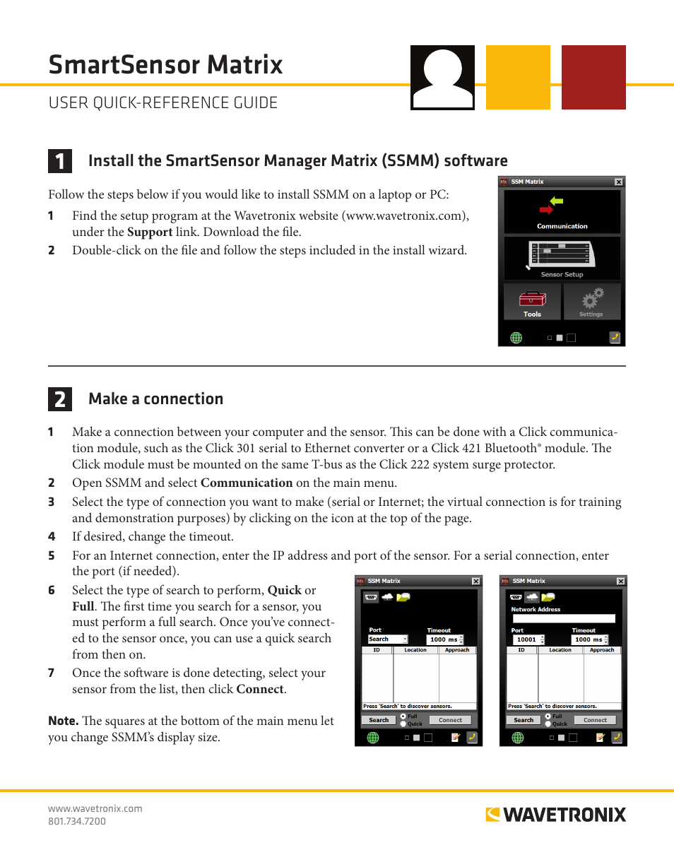 Wavetronix SmartSensor Matrix (SS-225) - Quick-reference Guide (User) User Manual | 4 pages