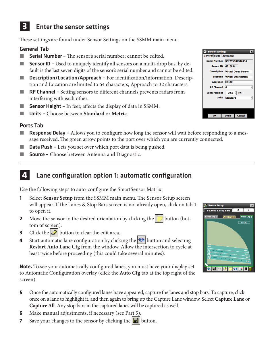 Enter the sensor settings | Wavetronix SmartSensor Matrix (SS-225) - Quick-reference Guide (User) User Manual | Page 2 / 4