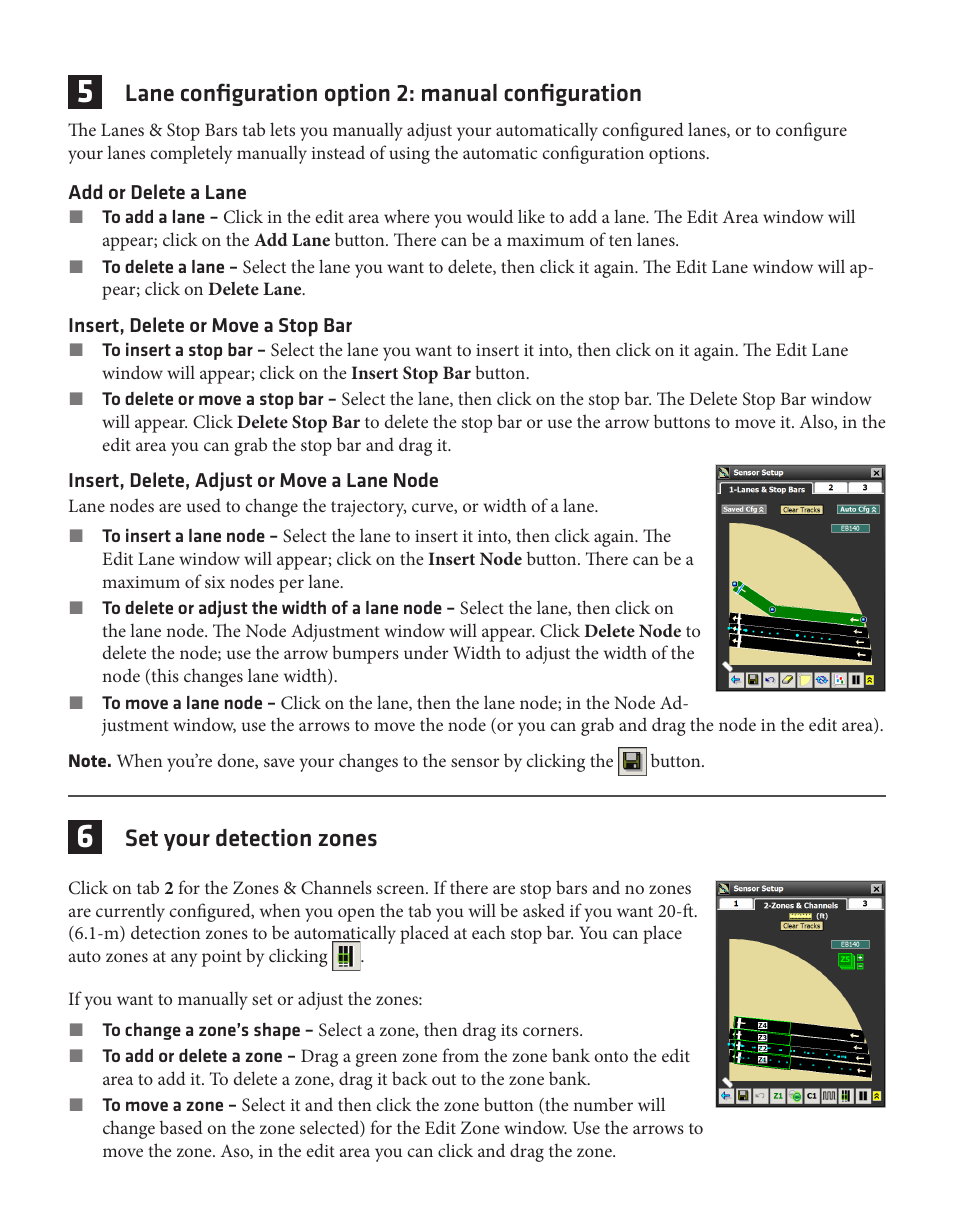 Set your detection zones, Lane configuration option 2: manual configuration | Wavetronix SmartSensor Matrix (SS-225) - Quick-reference Guide (User) User Manual | Page 3 / 4