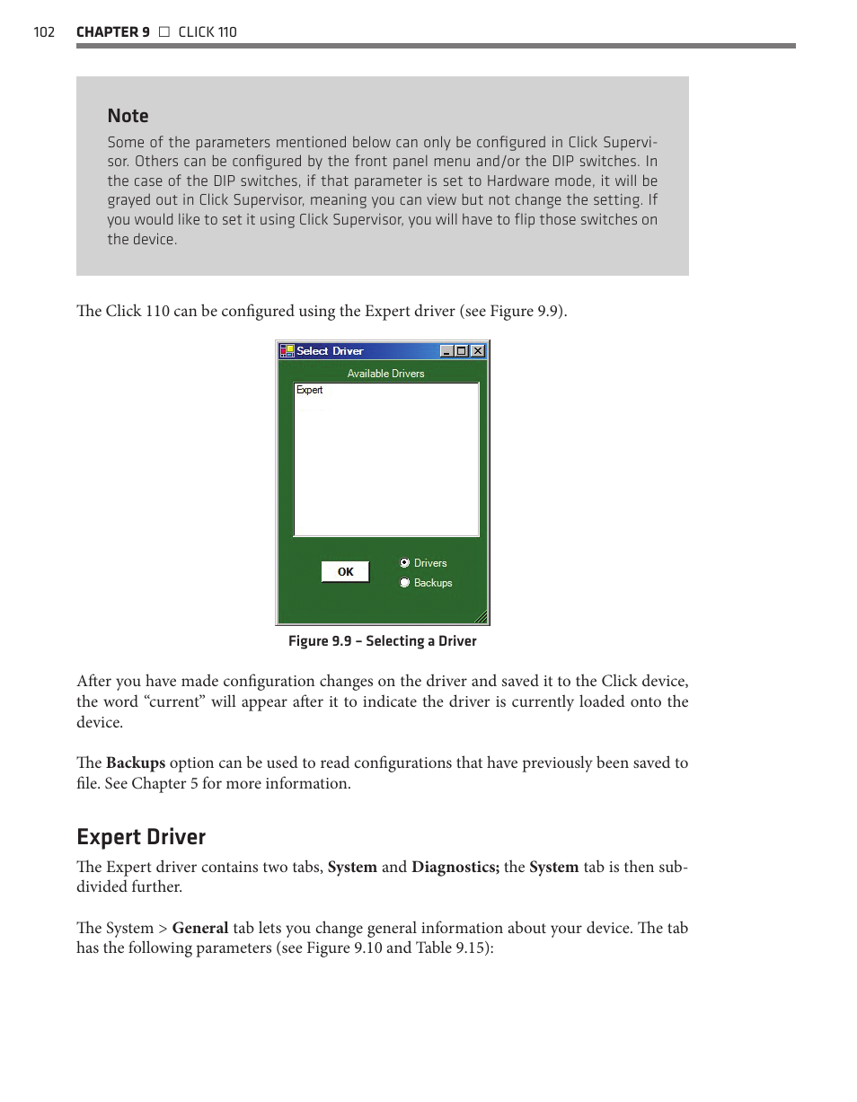 Expert driver | Wavetronix Click 400 (900 MHz radio) (CLK-400) - User Guide User Manual | Page 103 / 260